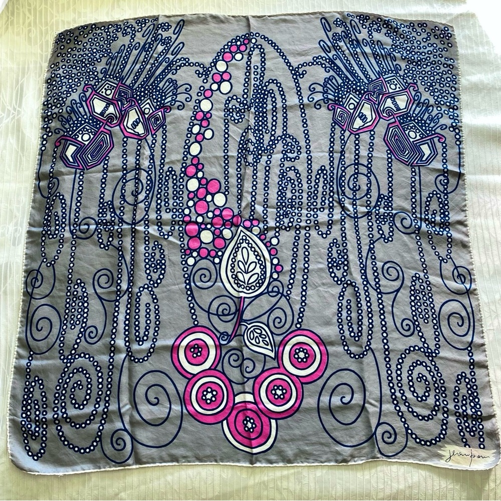 Vintage 60s Chic Scarf Silk 30x30